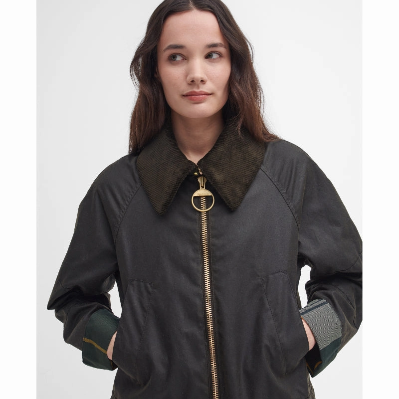 Barbour Allerston Wax Ladies Jacket - Olive/Ancient Instant Savings Deal MustShop Sale