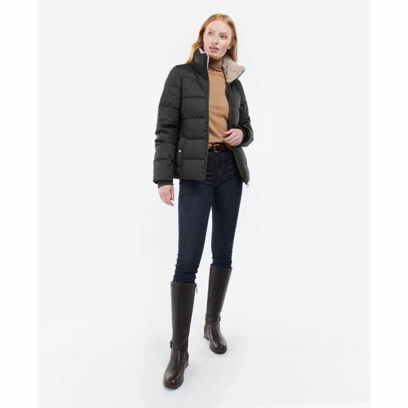 Barbour Allium Ladies Quilted Jacket - Olive Hot Offer Inside
