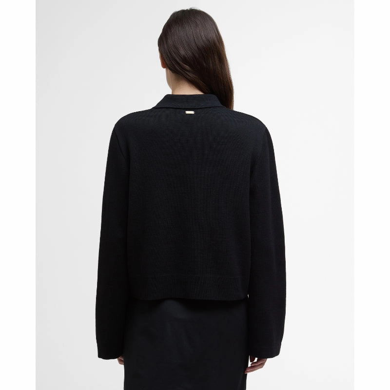 Barbour Alma Ladies Knitted Jacket - Black/Sand Limited Time Hot Deal Clearance Alert Now