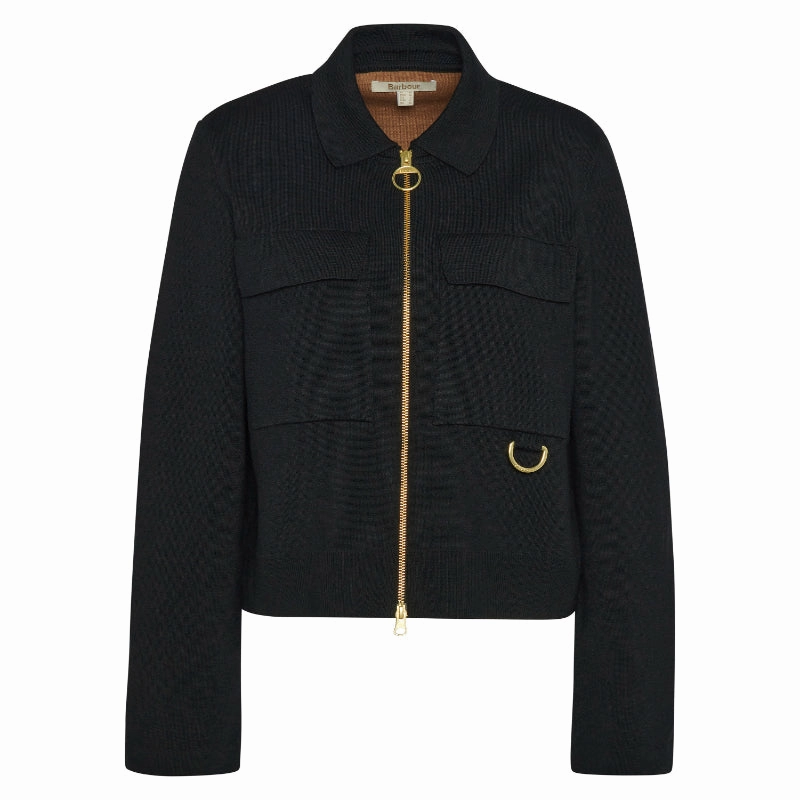 Hot Price Drop Limited Stock Alert Barbour Alma Ladies Knitted Jacket - Black/Sand