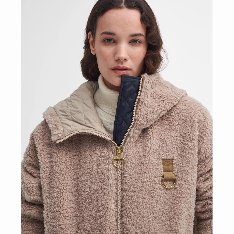 Barbour Amber Ladies Fleece Jacket - Natural/Light Sand/Dark Navy Limited Time Sale Mega Online Discount