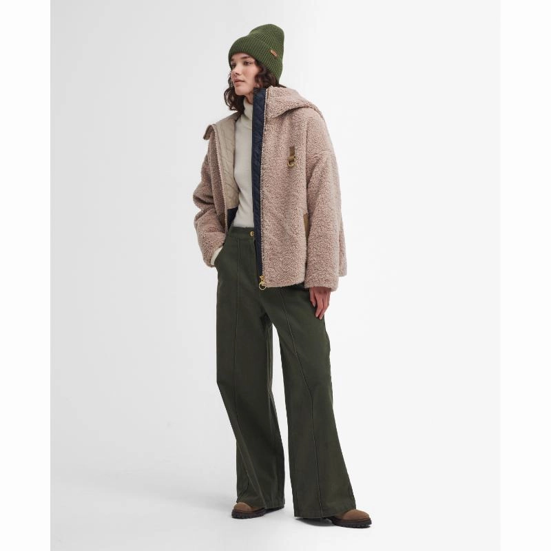 Barbour Amber Ladies Fleece Jacket - Natural/Light Sand/Dark Navy Instant Savings Deal