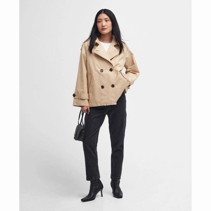 Trending Now Discount Instant Hot Deal Barbour Annie Showerproof Ladies Jacket - Safari/Primrose Hessian