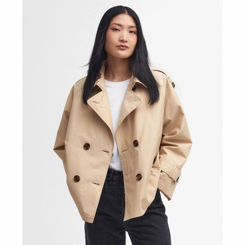 Barbour Annie Showerproof Ladies Jacket - Safari/Primrose Hessian Price Slash Today Sweet Deal Today