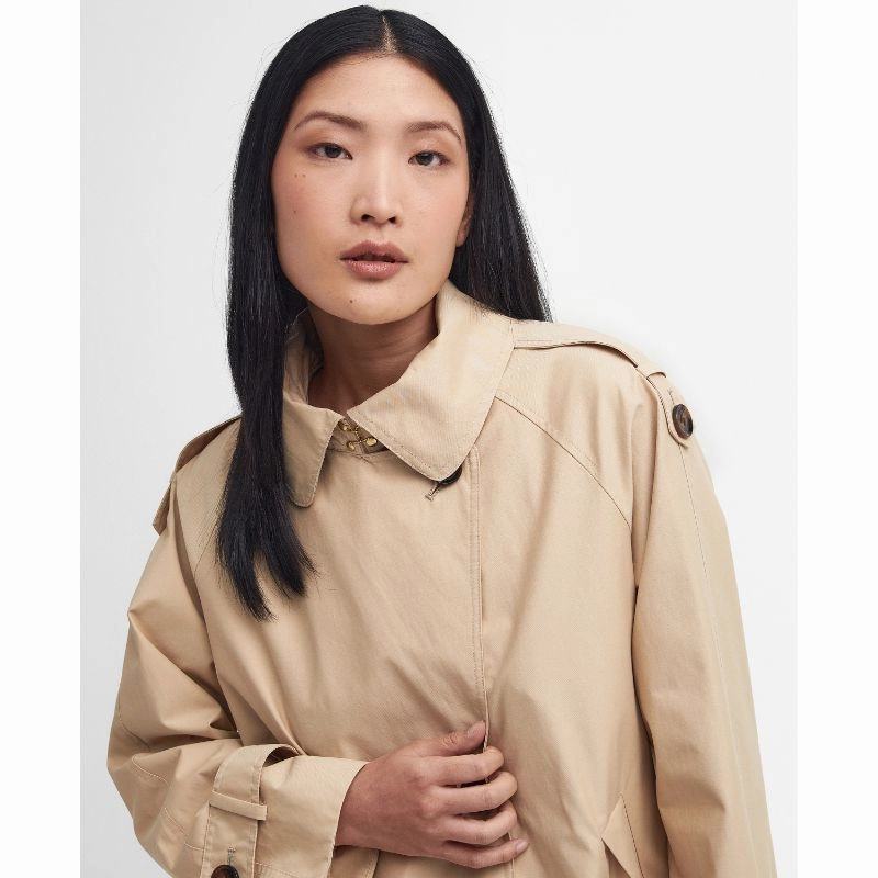 Best Seller Deal Limited Time Hot Deal Barbour Annie Showerproof Ladies Jacket - Safari/Primrose Hessian
