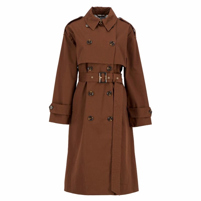 Flash Sale Alert Weekend Flash Offer Barbour Aoife Ladies Showerproof Trench Coat - Vicuna/Hessian Tartan
