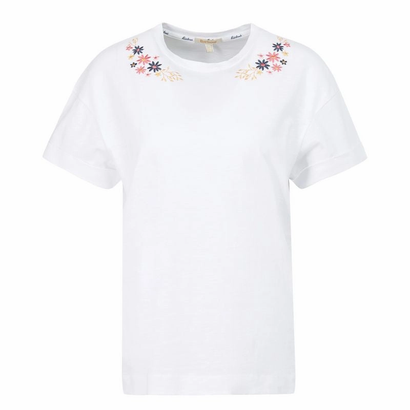 Barbour Apia Ladies T-Shirt - White Deal Frenzy Today Clearance Savings Now