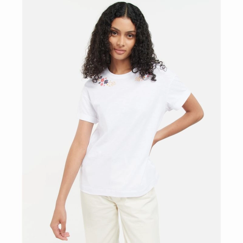 Limited Edition Offer Barbour Apia Ladies T-Shirt - White