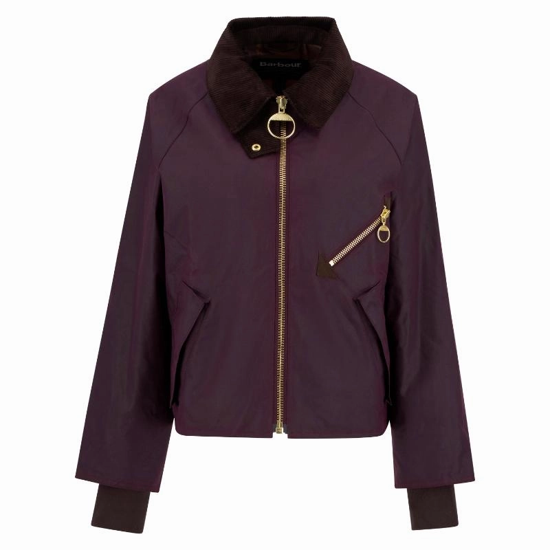 Barbour Arlene Ladies Wax Jacket - Merlot/Muted Tartan Hot Discount Deal