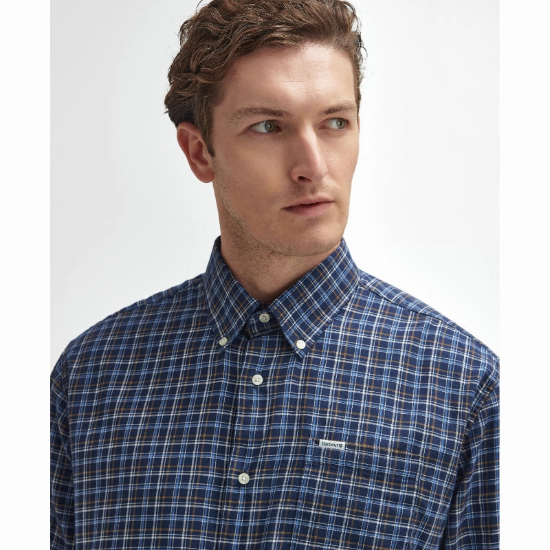 Barbour Ashton Tattersall Regular Fit Mens Shirt - Dark Navy Price Drop Frenzy