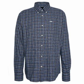 Exclusive Online Offer Flash Sale Alert Barbour Ashton Tattersall Regular Fit Mens Shirt - Dark Navy