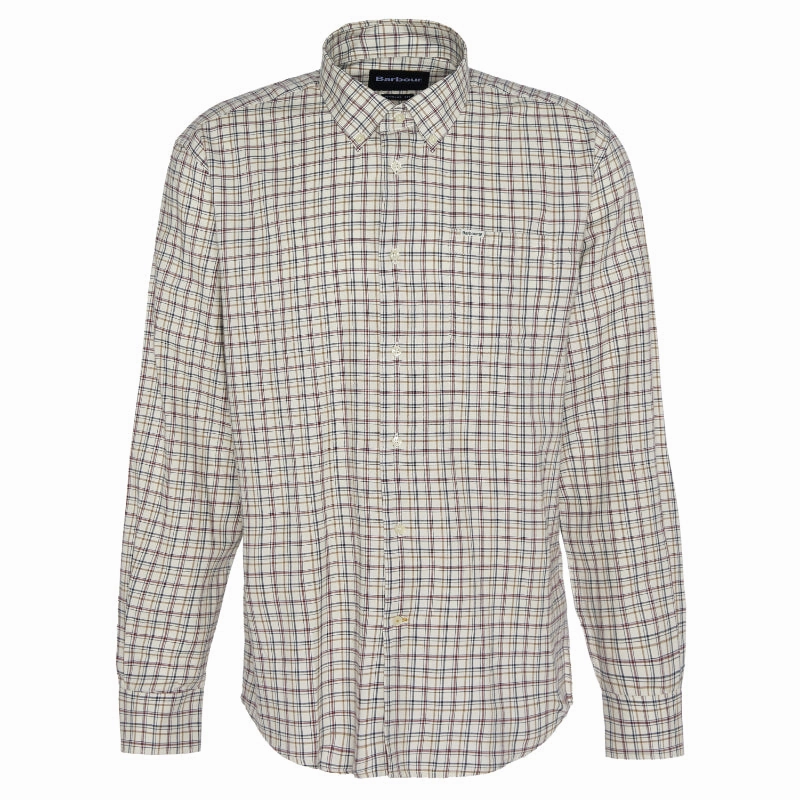 Dont Miss This Deal Hot Offer Frenzy Barbour Ashton Tattersall Regular Fit Mens Shirt - Ecru