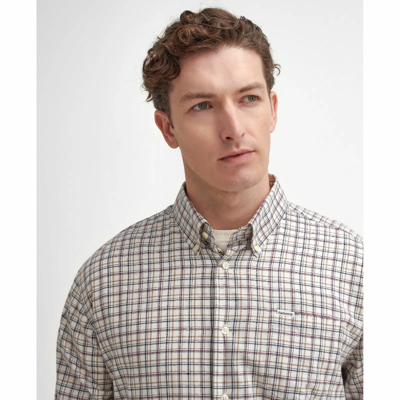 Special Deals Online Barbour Ashton Tattersall Regular Fit Mens Shirt - Ecru