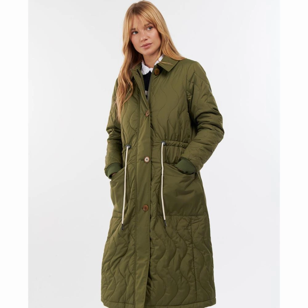 Grab Your Deal Today Hot Deal Alert Barbour Astley Ladies Quilted Coat - Dark Moss