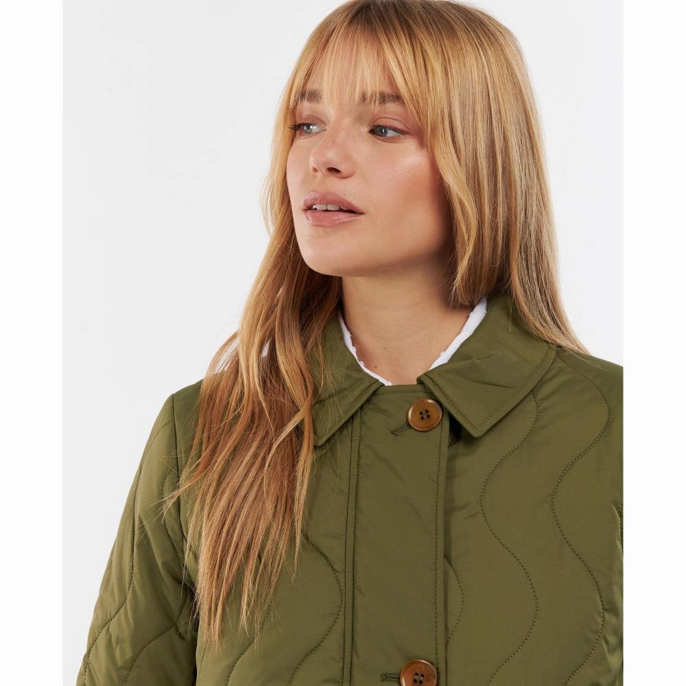 Barbour Astley Ladies Quilted Coat - Dark Moss Hot Item Clearance Today Only Hot Sale
