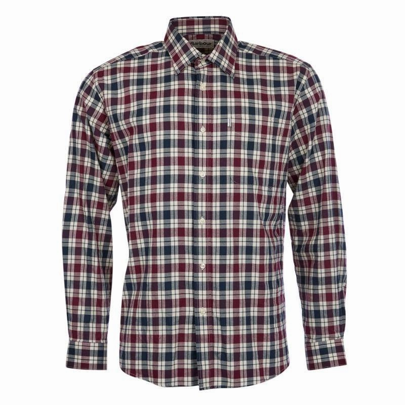 Barbour Astwell Mens Shirt - Merlot Todays Trending Deals Todays Hot Savings