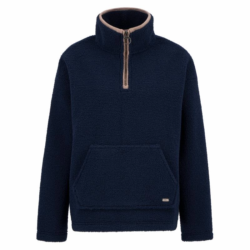 Barbour Bamburgh Ladies 1/4 Zip Fleece Jumper - Navy Todays Mega Savings