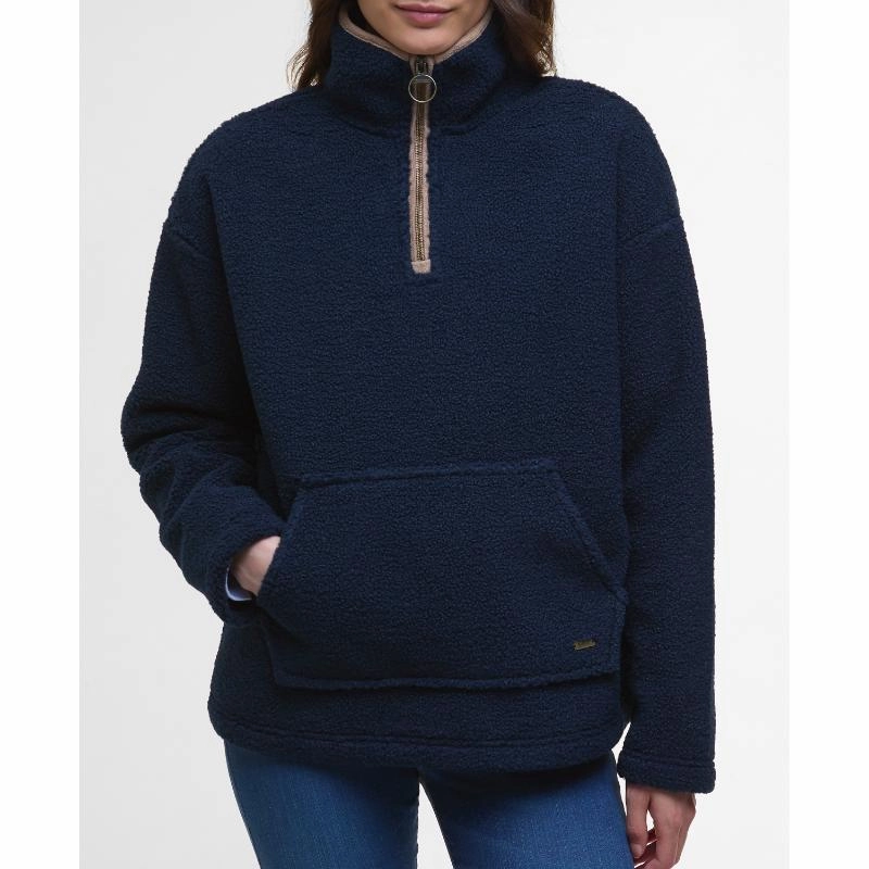 Barbour Bamburgh Ladies 1/4 Zip Fleece Jumper - Navy Trending Savings Now Shop Hot Picks