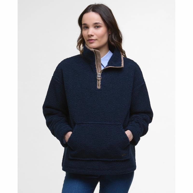 Barbour Bamburgh Ladies 1/4 Zip Fleece Jumper - Navy Shop Grab Now Exclusive Holiday Deal
