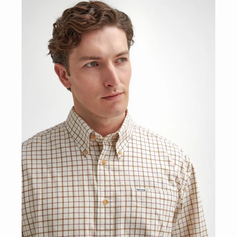 Todays Mega Savings Shop Smart Save Barbour Bank Tattersall Regular Fit Mens Shirt - Merlot