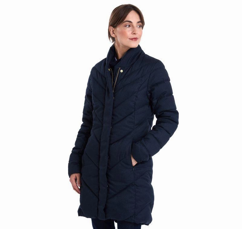 Hot Item Clearance Barbour Barmack Ladies Quilted Jacket - Navy Herringbone