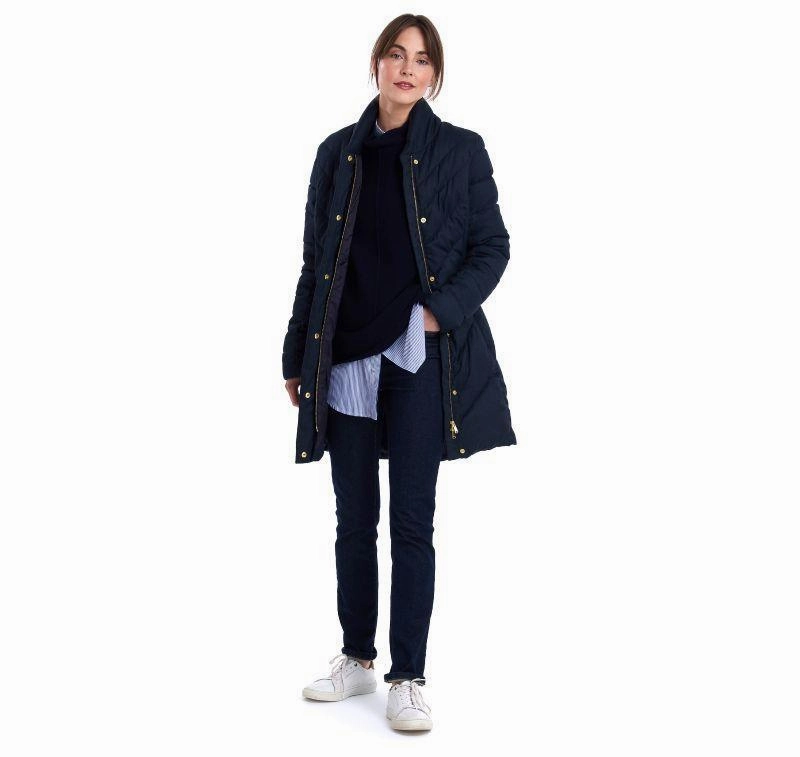 Flash Sale Alert Now Barbour Barmack Ladies Quilted Jacket - Navy Herringbone