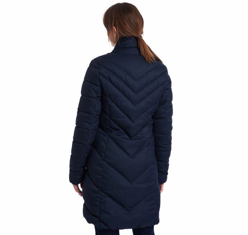 Barbour Barmack Ladies Quilted Jacket - Navy Herringbone Mega Hot Offer