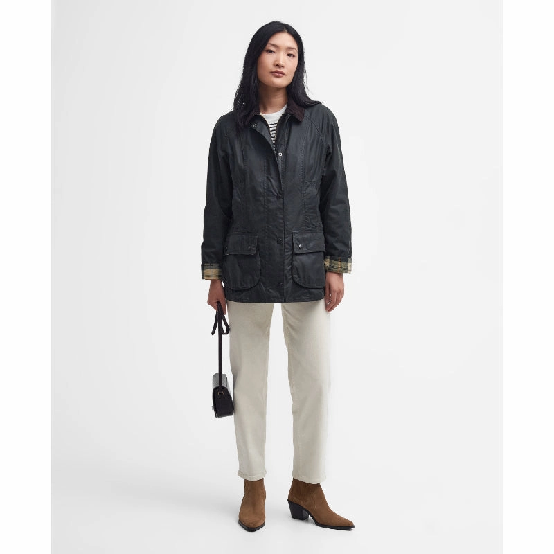 Barbour Beadnell Ladies Wax Jacket - Sage Last Chance Offer