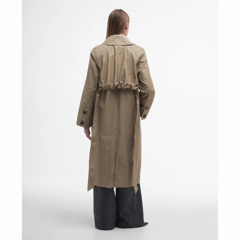 Barbour Beatrix Showerproof Ladies Trench Coat - Light Trench/Sky Dress Tartan MustHave Deals