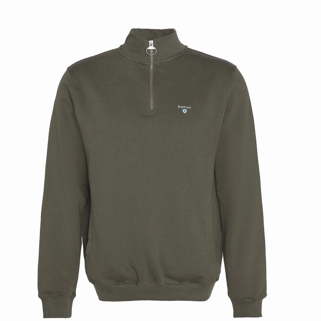 Barbour Beckhill Half Zip Sweatshirt Mid Olive Exclusive Online Discount