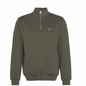 Barbour Beckhill Half Zip Sweatshirt Mid Olive Exclusive Online Discount