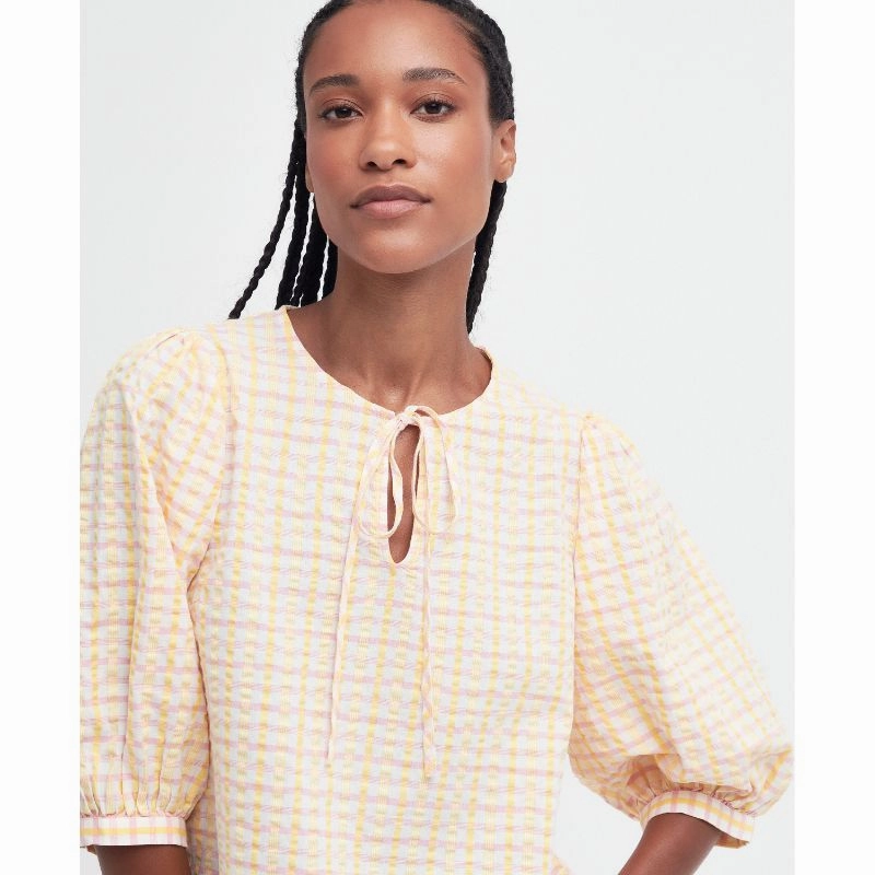 Clearance Savings Now Barbour Belmont Ladies Shirt - Mallow Pink Check