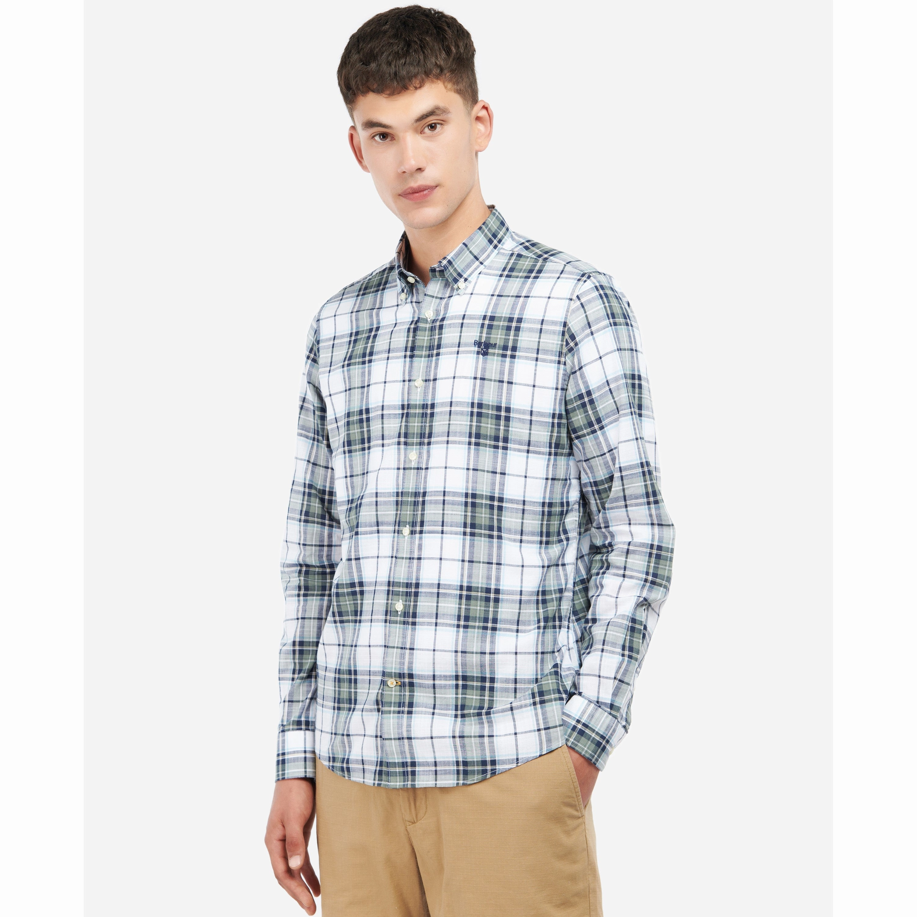Barbour Blakelow Tailored Mens Shirt - Agave Green Clearance Steal Today Limited Edition Offer