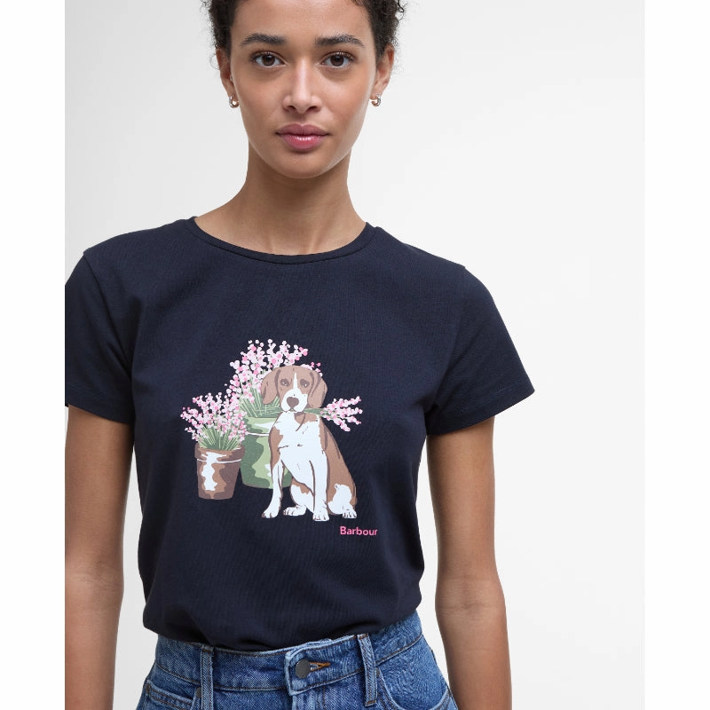 Barbour Bowland Ladies T-Shirt - Navy Flash Sale Alert Now