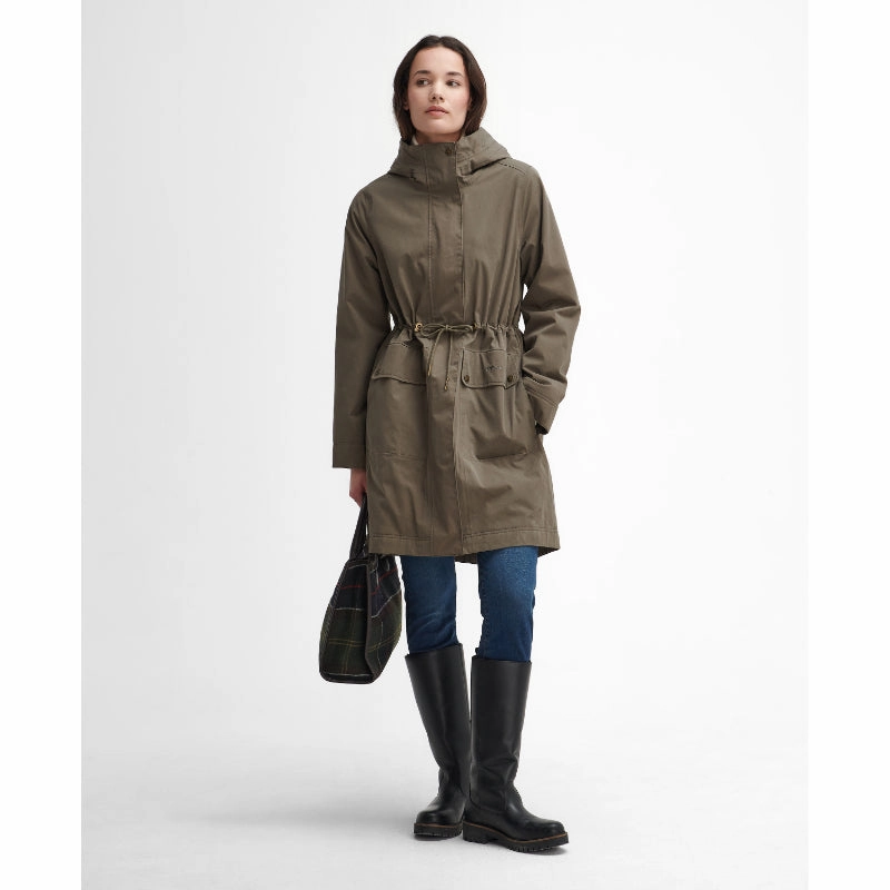Special Deal Frenzy Barbour Bowlees Waterproof Ladies Jacket - Winter Moss/Classic
