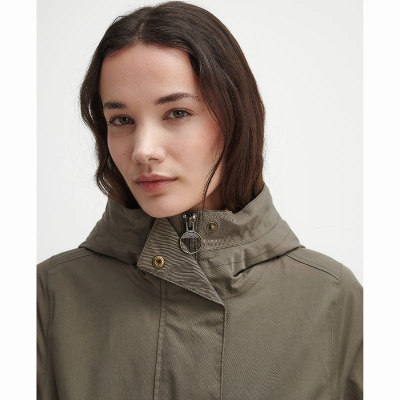 Barbour Bowlees Waterproof Ladies Jacket - Winter Moss/Classic Grab It Fast Special Price Offer