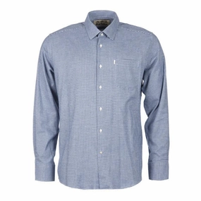 Barbour Bowness Check Mens Shirt - Navy Flash Sale Alert Now