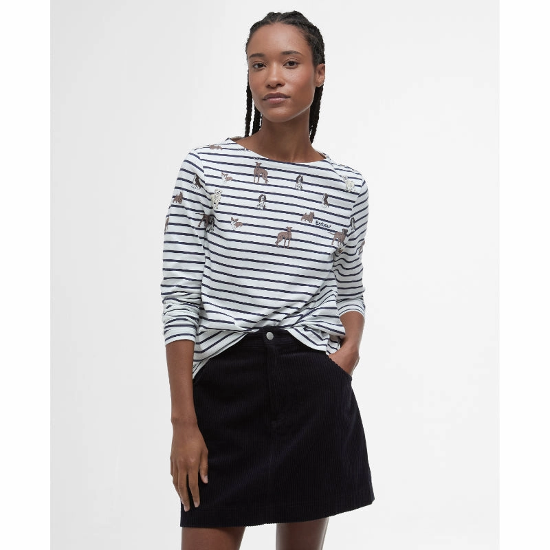 Barbour Bradley Ladies Printed Top - Dog Print Instant Savings Deal