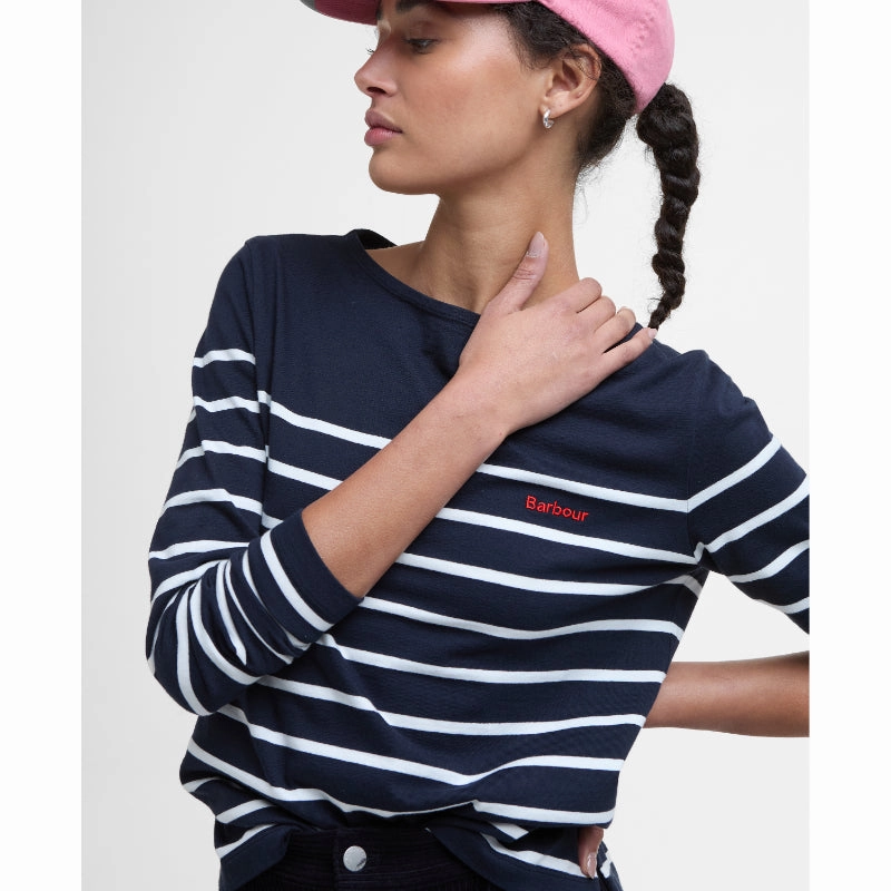 Flash Deal Today Shop Smart Save Barbour Bradley Ladies Top - Navy Stripe