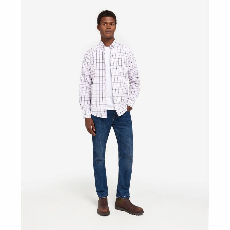 Dont Wait Save Today Barbour Bradwell Tailored Fit Mens Shirt - Pink