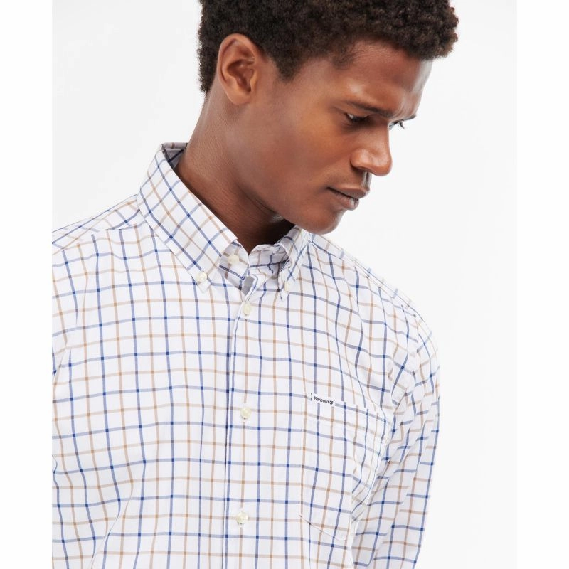 Limited Time Discount Instant Hot Deal Barbour Bradwell Tailored Fit Mens Shirt - Sandstone