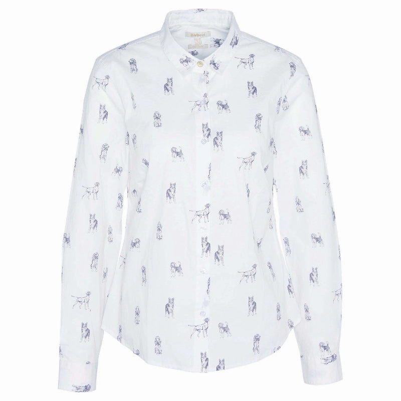 Price Drop Today Instant Savings Inside Barbour Brambles Ladies Shirt - Dog Print