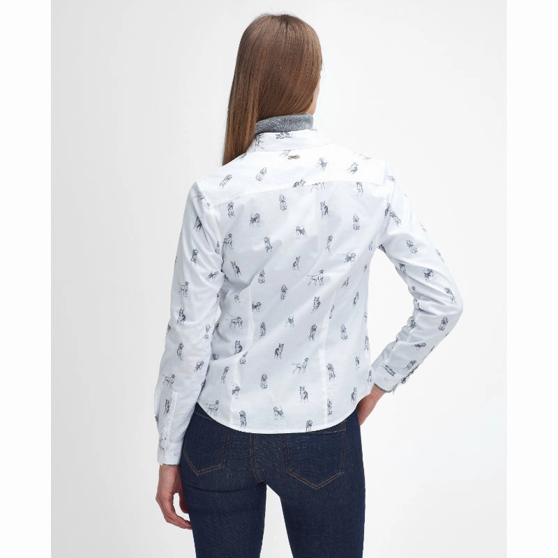 Gift Sale Event Barbour Brambles Ladies Shirt - Dog Print