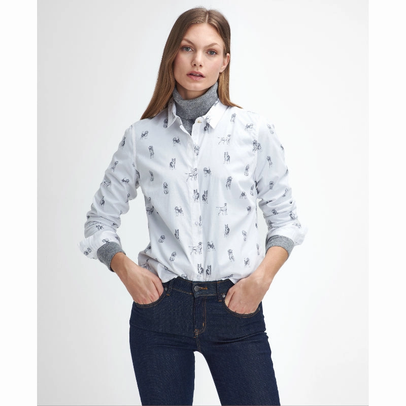 Barbour Brambles Ladies Shirt - Dog Print Flash Discount Today Todays Special Savings