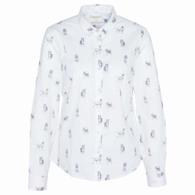 Price Drop Today Instant Savings Inside Barbour Brambles Ladies Shirt - Dog Print