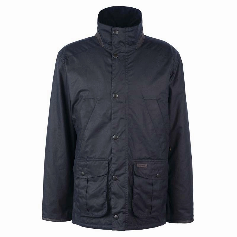 Barbour Brockstone Mens Wax Jacket - Navy Dont Miss This Offer