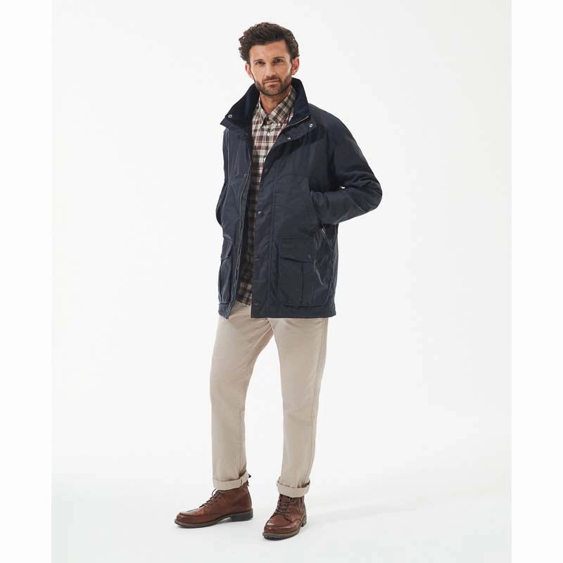 Trending Hot Deal Grab Your Deal Today Barbour Brockstone Mens Wax Jacket - Navy