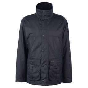 Barbour Brockstone Mens Wax Jacket - Navy Dont Miss This Offer
