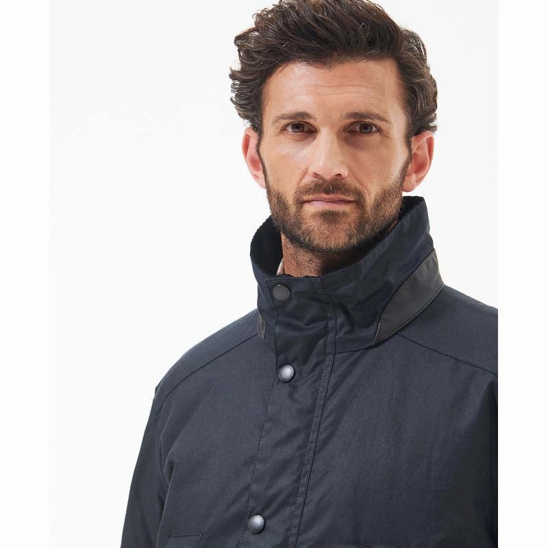 Flash Deal Today Barbour Brockstone Mens Wax Jacket - Navy