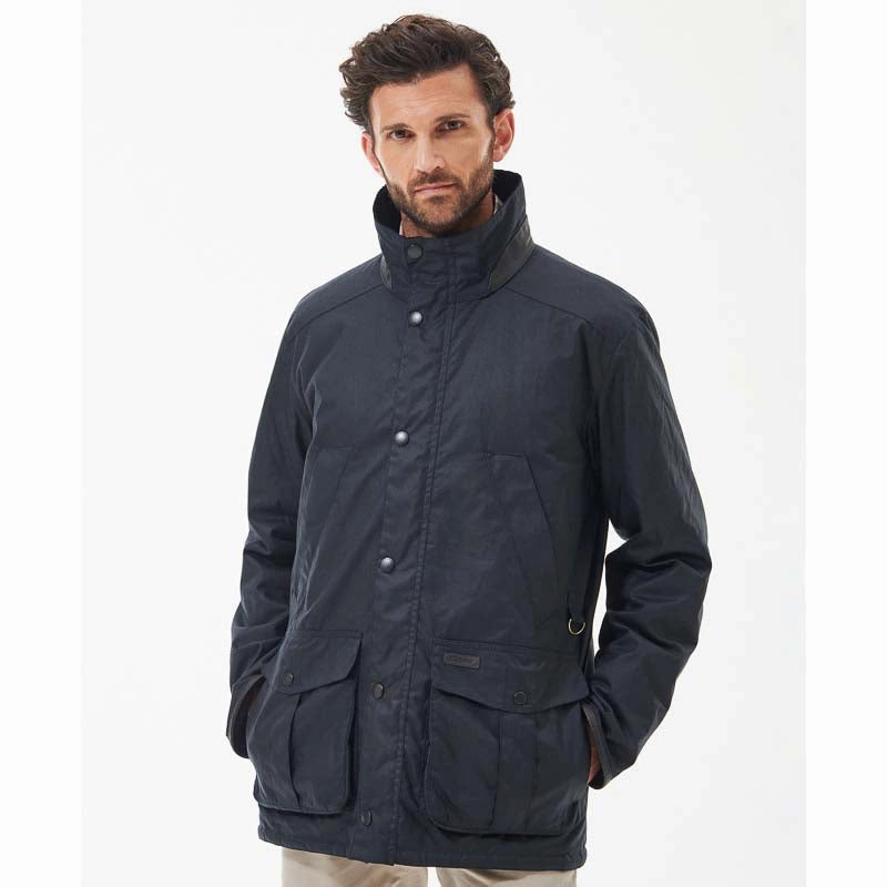 Barbour Brockstone Mens Wax Jacket - Navy Gift Ideas Galore
